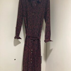 Leopard Print Long Sleeve Dress